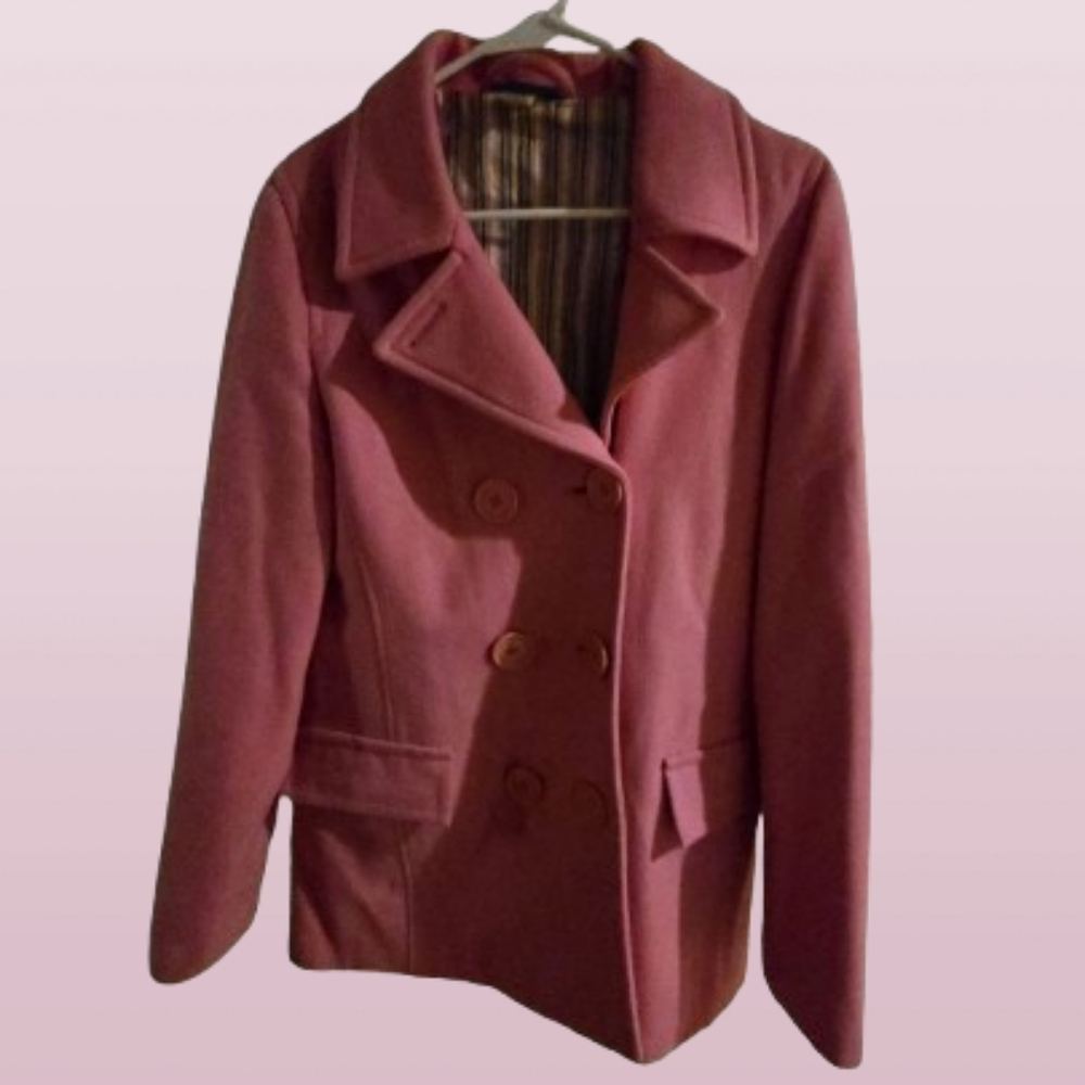 Delia's Vintage Y2K Wool Pea Coat Junior's Size M Pink - Like New!